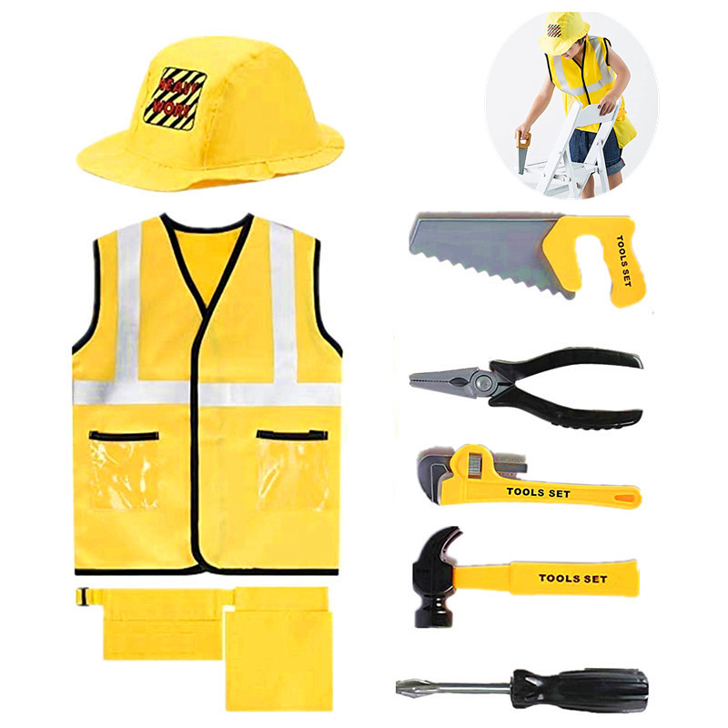 Tools Workshop For Kids - 3-6Y เด็ก Construction Worker เครื่องแต่งกายเด็กวัยหัดเดิน Worker