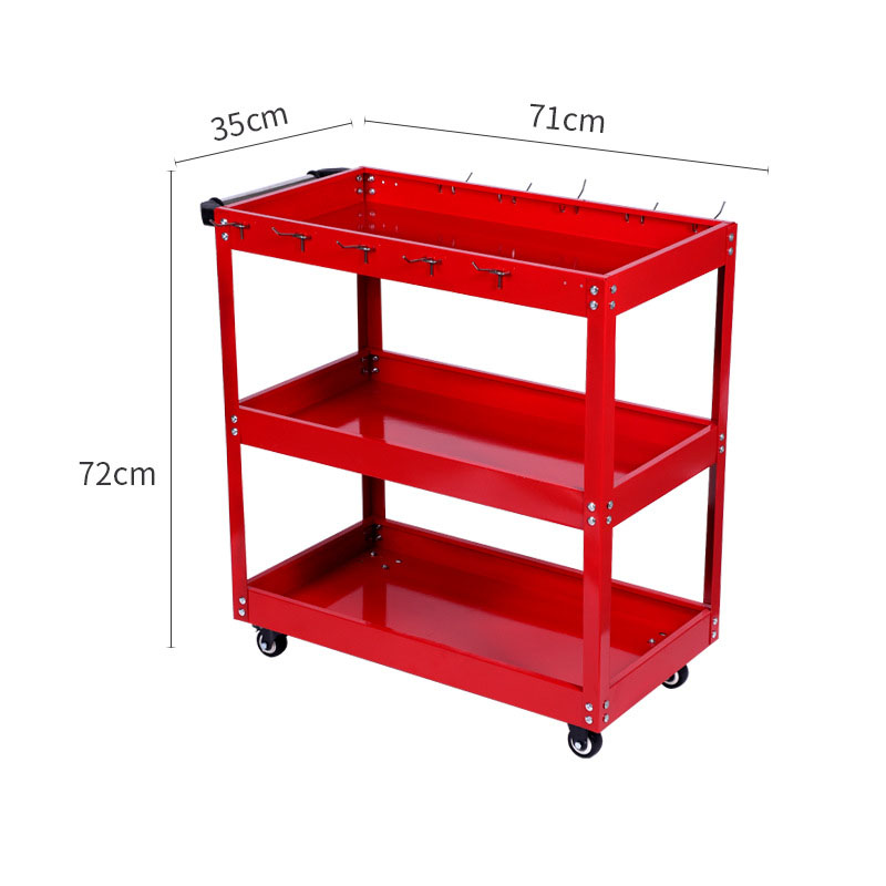 Workshop Tools Trolley - รถเข็นเครื่องมือ 3 ชั้น แบบมีล้อเลื่อน โครงเหล็กแข็งแรง ทนทาน