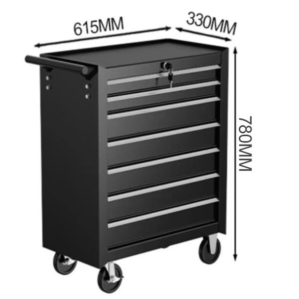 Workshop Tools Trolley - รถเข็นกล่องเครื่องมือซ่อมรถยนต์ 7 ลิ้นชัก พร้อมโต๊ะทำงานและชุดเครื่องมือ
