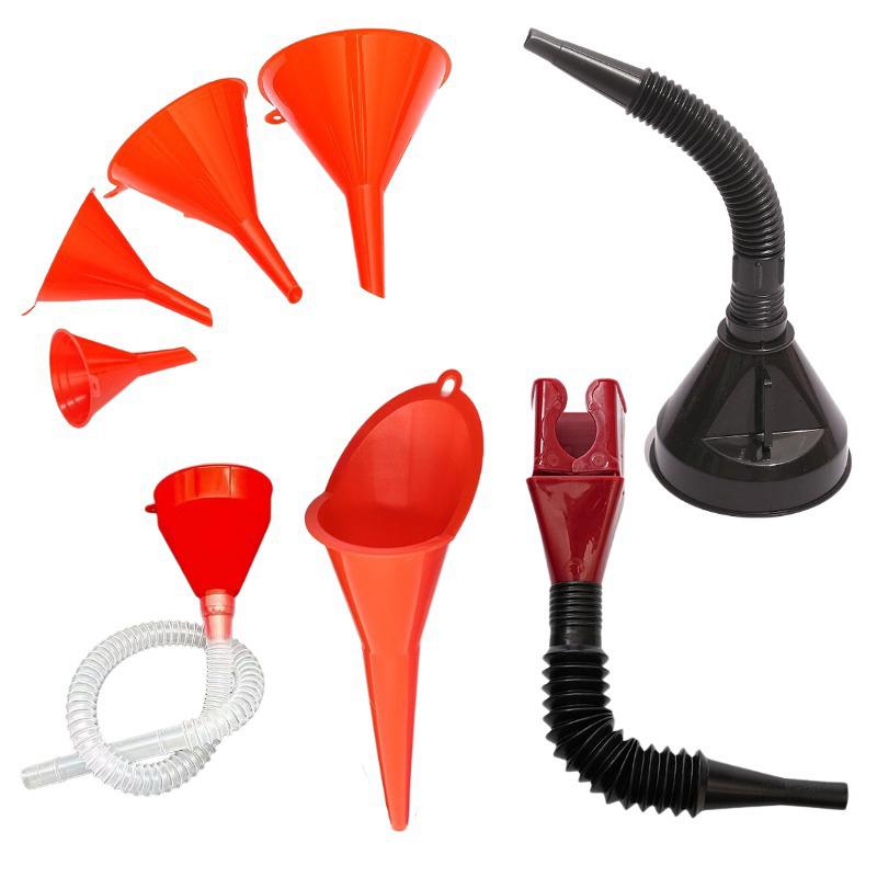 Workshop Tools Uses - ชุดกรวยพลาสติกสำหรับรถยนต์ 8 ชิ้น ปากกว้าง สำหรับถ่ายน้ำมันเชื้อเพลิง ใช้งานง่าย