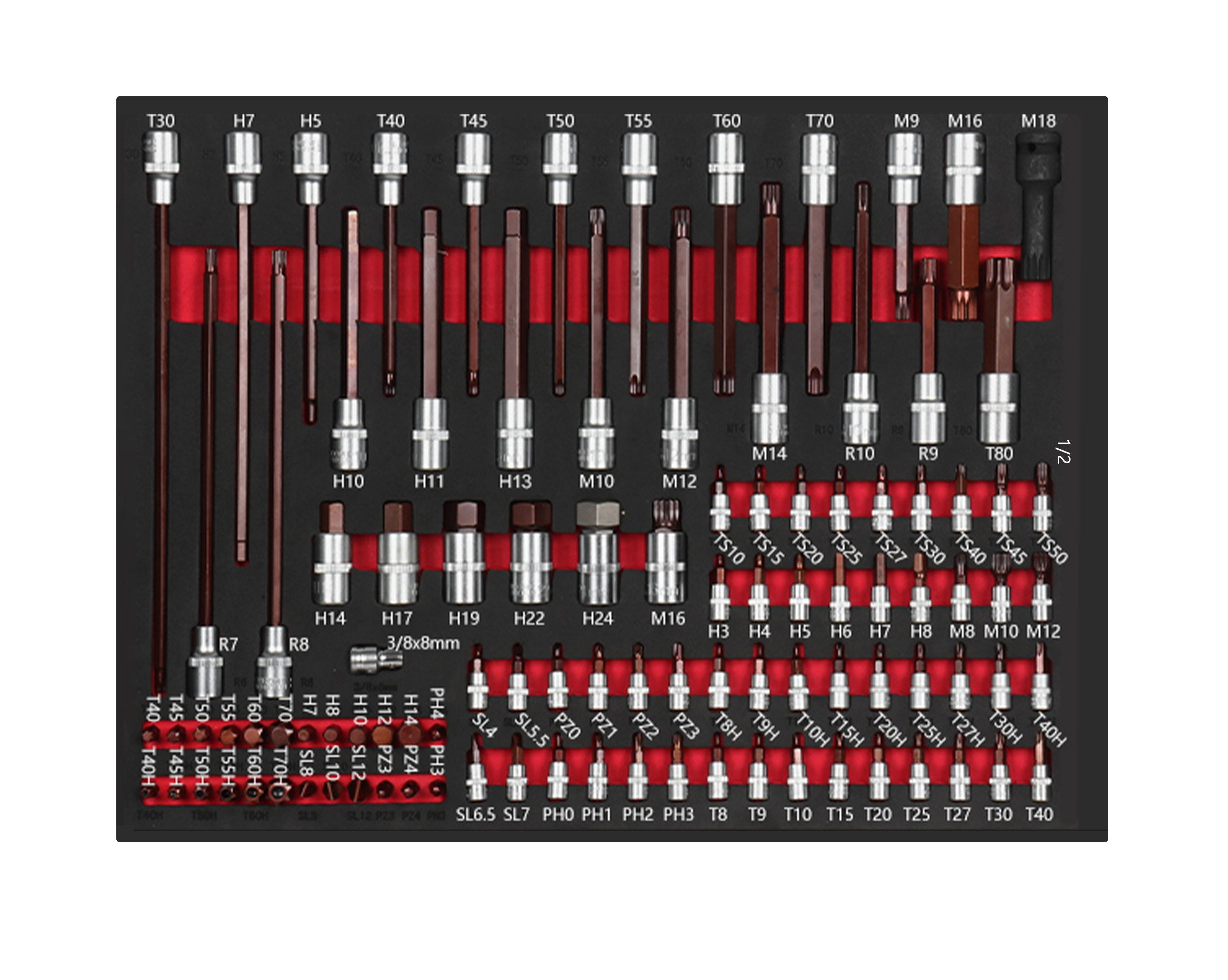 Workshop Tools Trolley - ชุดเครื่องมือช่าง 102 ชิ้น ทำจากโฟม EVA ประกอบด้วยดอกไขควง