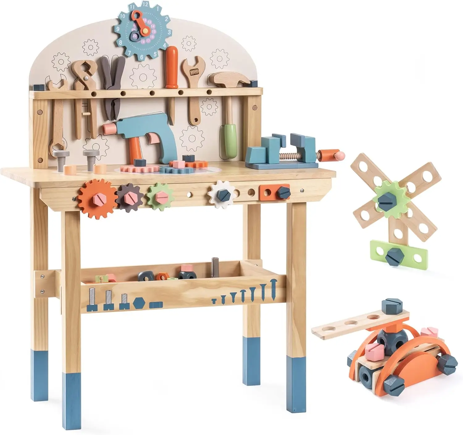 Tools Workshop For Kids - Robotime Robud เด็กเครื่องมือ Bench ชุดไม้ขนาดใหญ่ Work