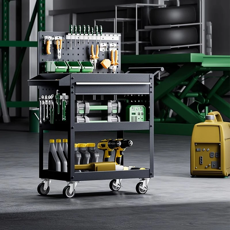 Workshop Tools Trolley - รถเข็นเครื่องมือซ่อมบำรุงแบบเคลื่อนที่ได้ สำหรับงานซ่อมรถยนต์ แบบลิ้นชักอเนกประสงค์ สามชั้น แข็งแรงทนทาน