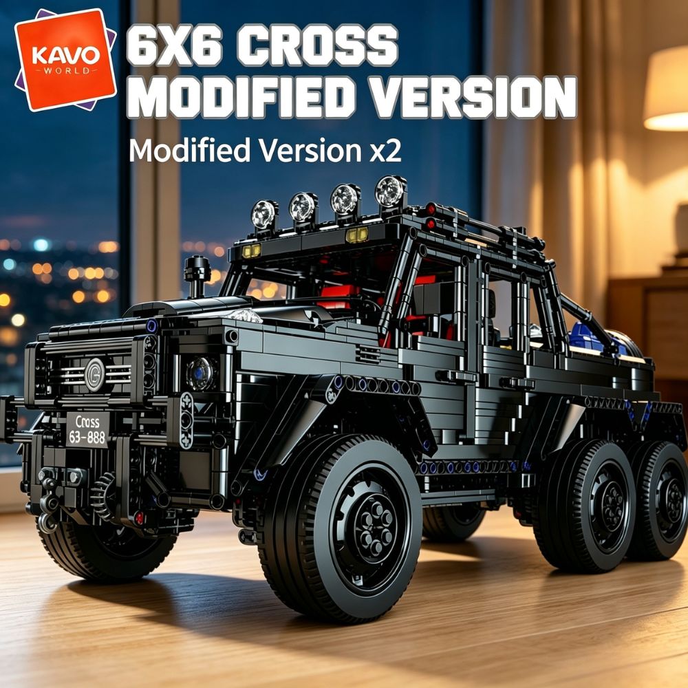 Tools Workshop For Kids - KAVOWORLD 6x6 รถบรรทุกออฟโรดสำหรับงานหนัก บล็อกตัวต่อ 1:8 ชุดโมเดลรถบรรทุกกลไก