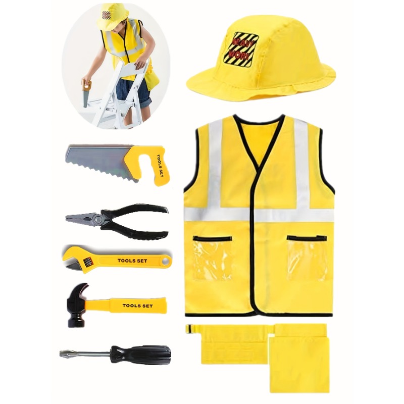 ชุดเสื้อกั๊กคนงานก่อสร้างสําหร - Tools Workshop For Kids บทวิจารณ์และราคา
